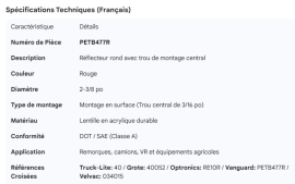 PETERSON ROUND REFLECTOR CENTER MOUNT 2-3/8" RED