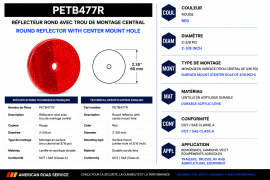PETERSON ROUND REFLECTOR CENTER MOUNT 2-3/8" RED