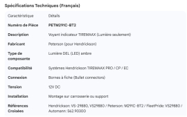 HENDRICKSON TIREMAAX INDICATOR LIGHT ONLY HENVS-29880