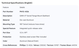 PHILLIPS QWIK-E GLADHAND FLANGE MOUNT SWIVEL