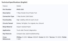 PHILLIPS 7 WAY PLUG FEMALE CIRCUIT TESTER TOOL