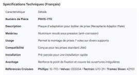 PHILLIPS RECEPTACLE HOUSING ADAPTOR PLATE