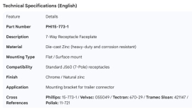 PHILLIPS 7 WAY RECEPTACLE FACEPLATE