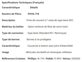 PHILLIPS 7 WAY BLADE RECEPTACLE RV