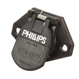 PHILLIPS 7 WAY RECEPTACLE FOR BULLET TERMINALS PVC