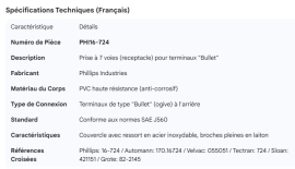 PHILLIPS 7 WAY RECEPTACLE FOR BULLET TERMINALS PVC