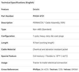 PHILLIPS PERMACOIL 15FT CABLE ASSY NON ABS