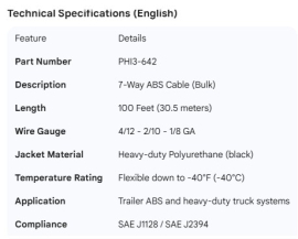 PHILLIPS ABS CABLE 7 WAY - 4/12 - 2/10 - 1/8 GA  100'