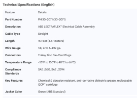 PHILLIPS CABLE ASSY ABS LECTRAFLEX STRAIGHT