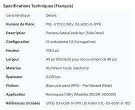 UTILITY SIDE PANEL 15 CORR 105.5"  3-6001-099