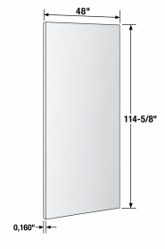 PLATE SIDE PANEL WHITE ALUMINUM .160" X 48" X 114-5/8"