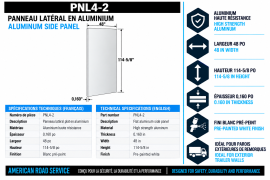 PLATE SIDE PANEL WHITE ALUMINUM .160" X 48" X 114-5/8"