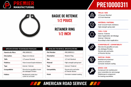 PREMIER RETAINER RING 1/2"