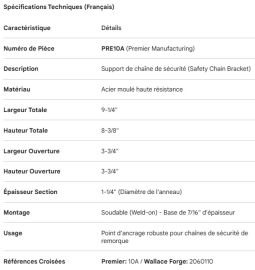 PREMIER SAFETY CHAIN BRACKET