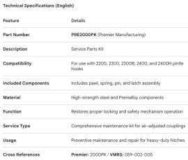 PREMIER PARTS KIT (FOR USE W/2200,2300,2300B,2400,2400H)