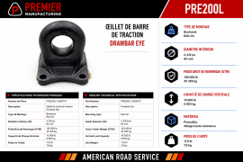 PREMIER DRAWBAR EYE 2-3/8" ID BOLT ON