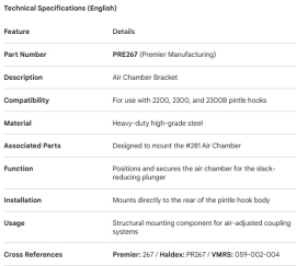 PREMIER AIR CHAMBER BRACKET