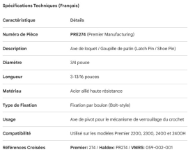 PREMIER PIN LATCH OR SHOE PIN 3/4" X 3-13/16" L