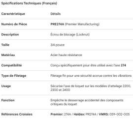 PREMIER LOCKNUT 3/4" (FOR USE WITH 274)