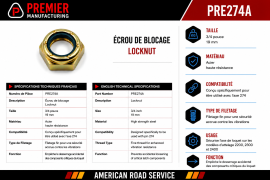 PREMIER LOCKNUT 3/4" (FOR USE WITH 274)