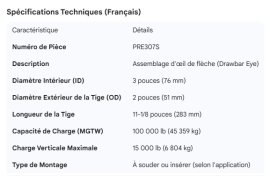 PREMIER DRAWBAR EYE ASSY 3" ID SHAFT 2" OD X 11-1/8" L