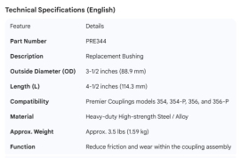 PREMIER BUSHING 3-1/2"OD X 4-1/2"L (354, 356)