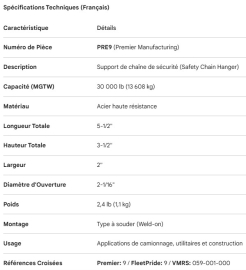 PREMIER SAFETY CHAIN BRACKET