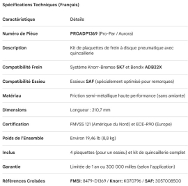 PROPAR AIR DISC BRAKE KIT KNORR SK7 SAF AXLES