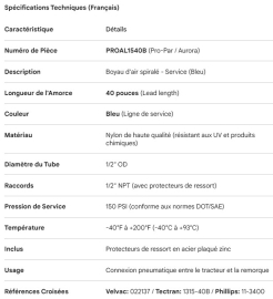 PROPAR COILLED AIR LINE 40" LEAD BLUE