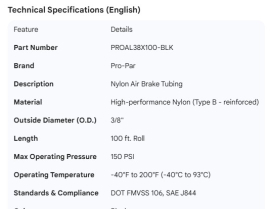 PPOPAR NYLON AIR LINE TUBING BLACK 3/8"