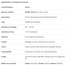 PROPAR THREADED CLEVIS KIT STRAIGHT