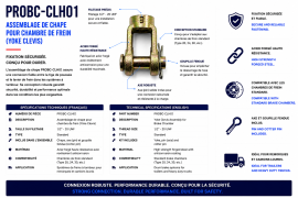 PROPAR BRAKE CHAMBER YOKE CLEVIS ASSEMBLY STANDARD 1/2"