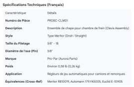 PROPAR SLACK ADJUSTER YOKE ASSY MERITOR STYLE