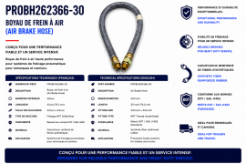 PROPAR AIR BRAKE HOSE 3/8" X 30" - 3/8 X 3/8 CONNECTORS