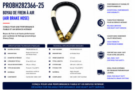 PROPAR AIR BRAKE HOSE 1/2" X 25" - 3/8 X 3/8 CONNECTORS