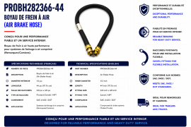 PROPAR AIR BRAKE HOSE 1/2" X 44" - 3/8 X 3/8 CONNECTORS