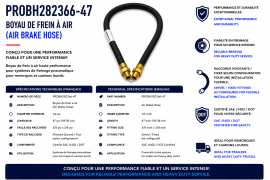 PROPAR AIR BRAKE HOSE 1/2" X 47" - 3/8 X 3/8 CONNECTORS
