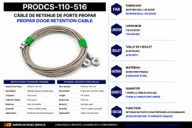 PROPAR DOOR CABLE SS 110", 5/16" EYE (1 PAIR = 2 CABLES)