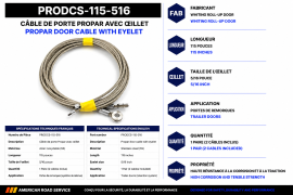 PROPAR DOOR CABLE SS 115", 5/16" EYE (1 PAIR = 2 CABLES)