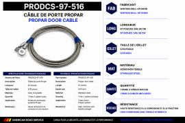 PROPAR DOOR CABLE SS 97", 5/16" EYE (1 PAIR = 2 CABLES)