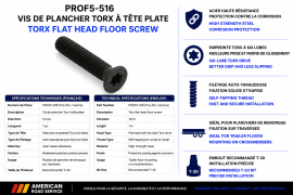 TORX FLOOR SCREW 1/4 X 1