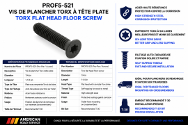 TORX FLOOR SCREW 1/4 X 1-1/4