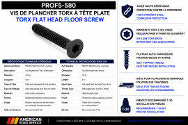 TORX FLOOR SCREW 1/4 X 4