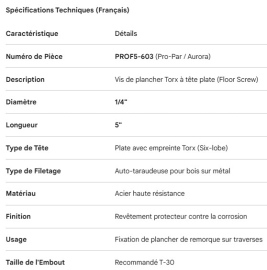TORX FLOOR SCREW 1/4 X 5