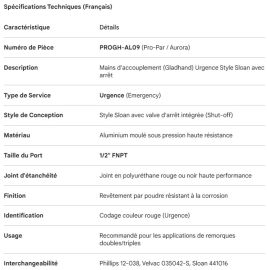 PROPAR GLADHAND EMERGENCY SLOAN STYLE W/SHUTOFF