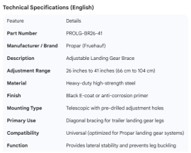PROPAR ADJUSTABLE BRACE 26" - 41"