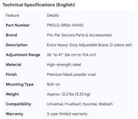 PROPAR ADJUSTABLE BRACE 26" - 41" HEAVY-DUTY