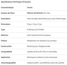 PROPAR SAND SHOE LOW PROFILE 10" X 10" X 2"