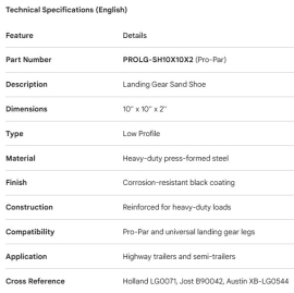 PROPAR SAND SHOE LOW PROFILE 10" X 10" X 2"