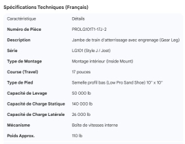 PROPAR GEAR LEG 17" JOST STYLE INSIDE MNT LO PRO